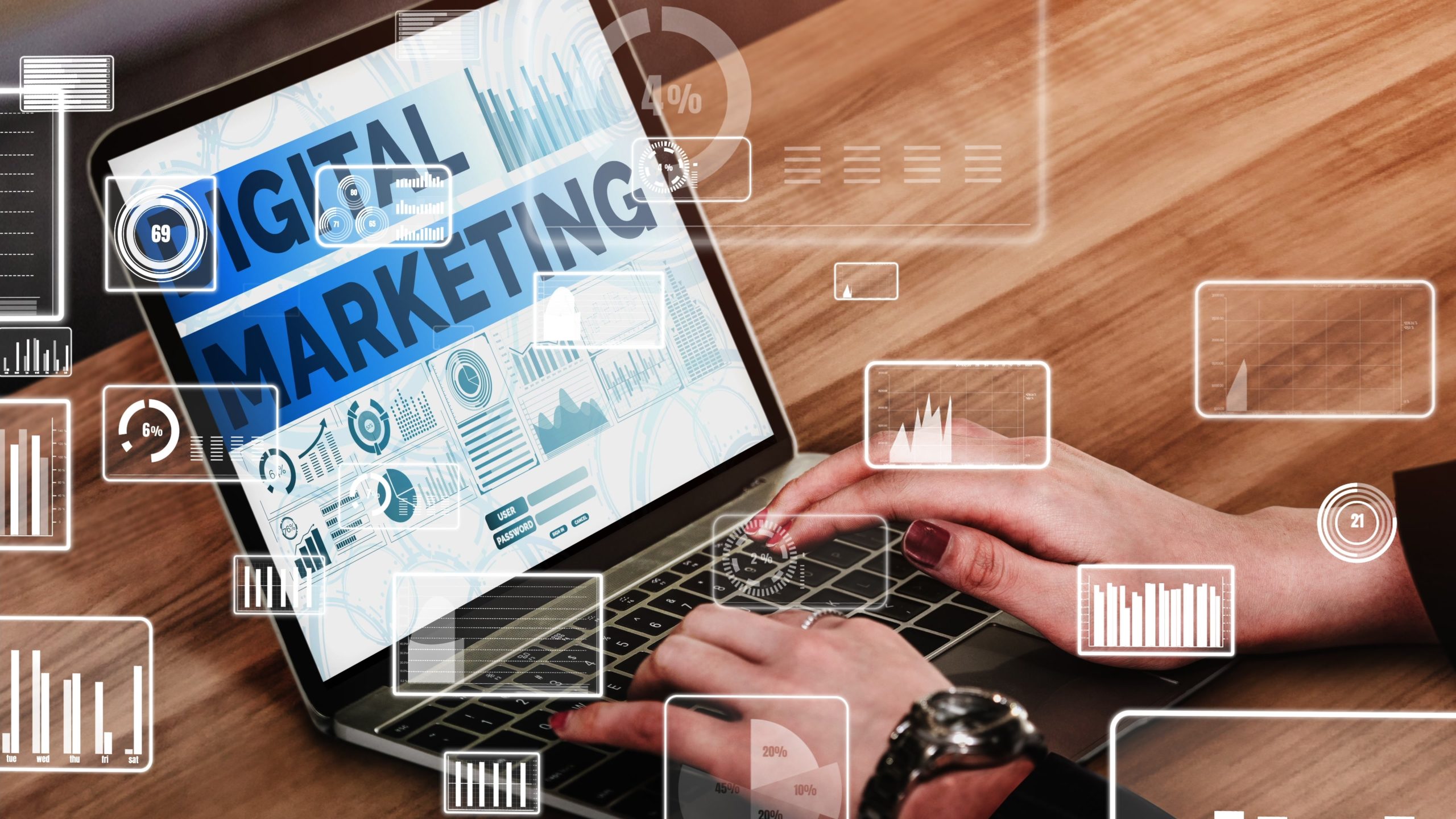 Marketing of Digital Technology Business conceptual